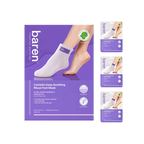 BAREN | Centella Deep Soothing Ritual Foot Mask - 3 pares