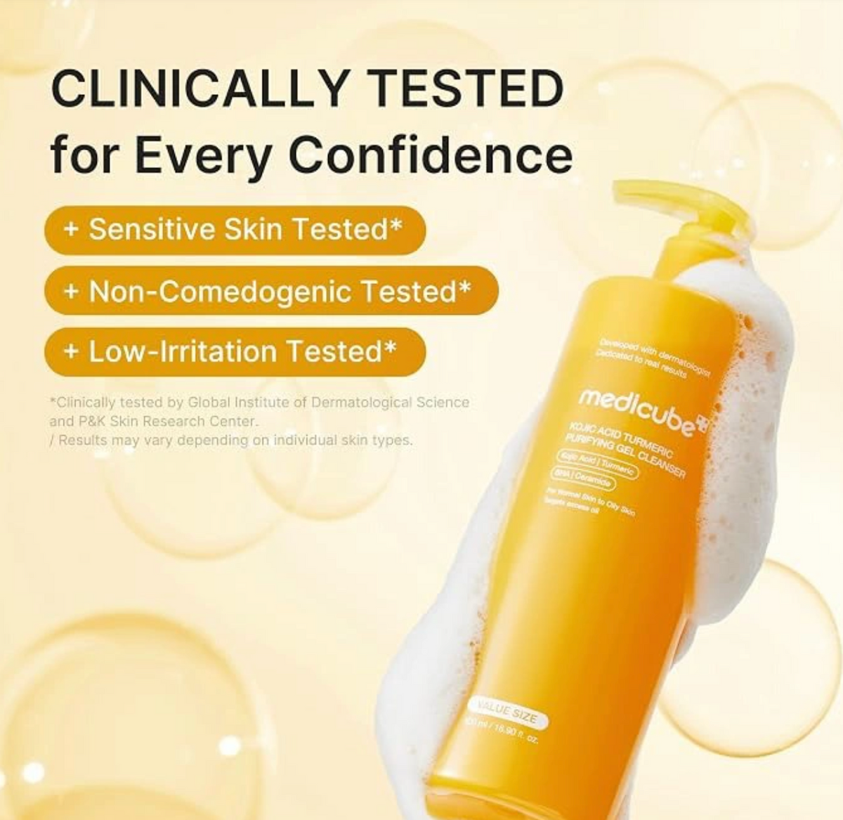 MEDICUBE | Kojic Acid Turmeric Purifying Gel Cleanser - 500ml
