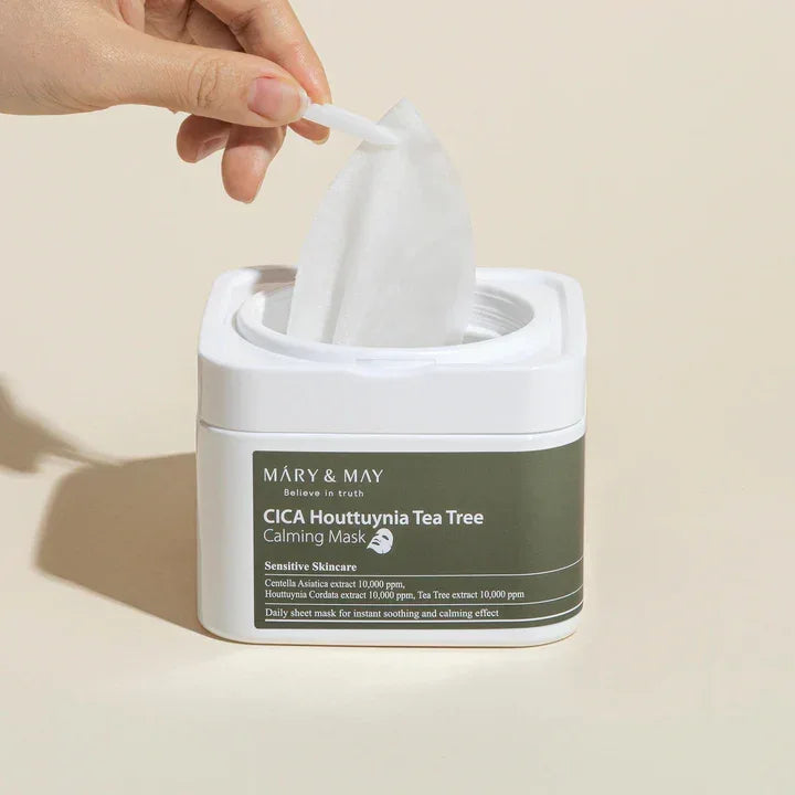 MARY & MAY | Cica Houttuynia Tea Tree Calming Mask - 30 ud - InternationalCosmetic