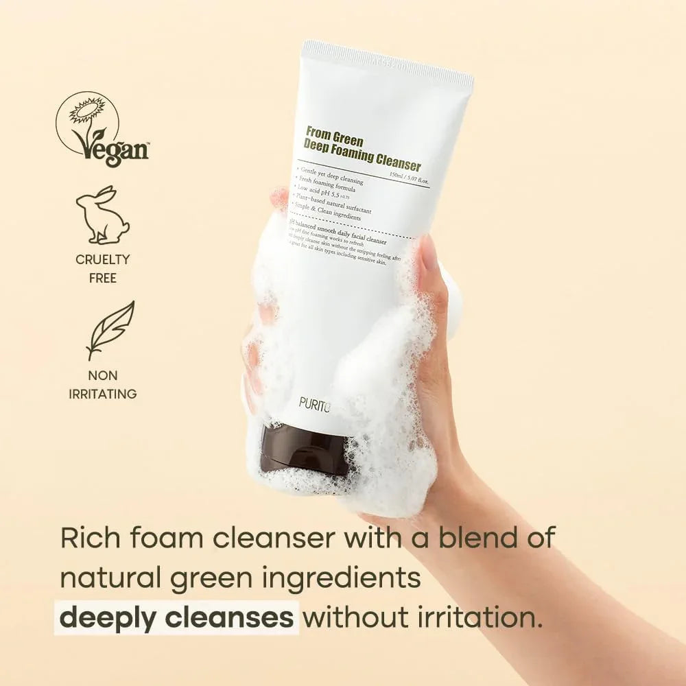 PURITO | From Green Deep Foaming Cleanser - 200ml - InternationalCosmetic