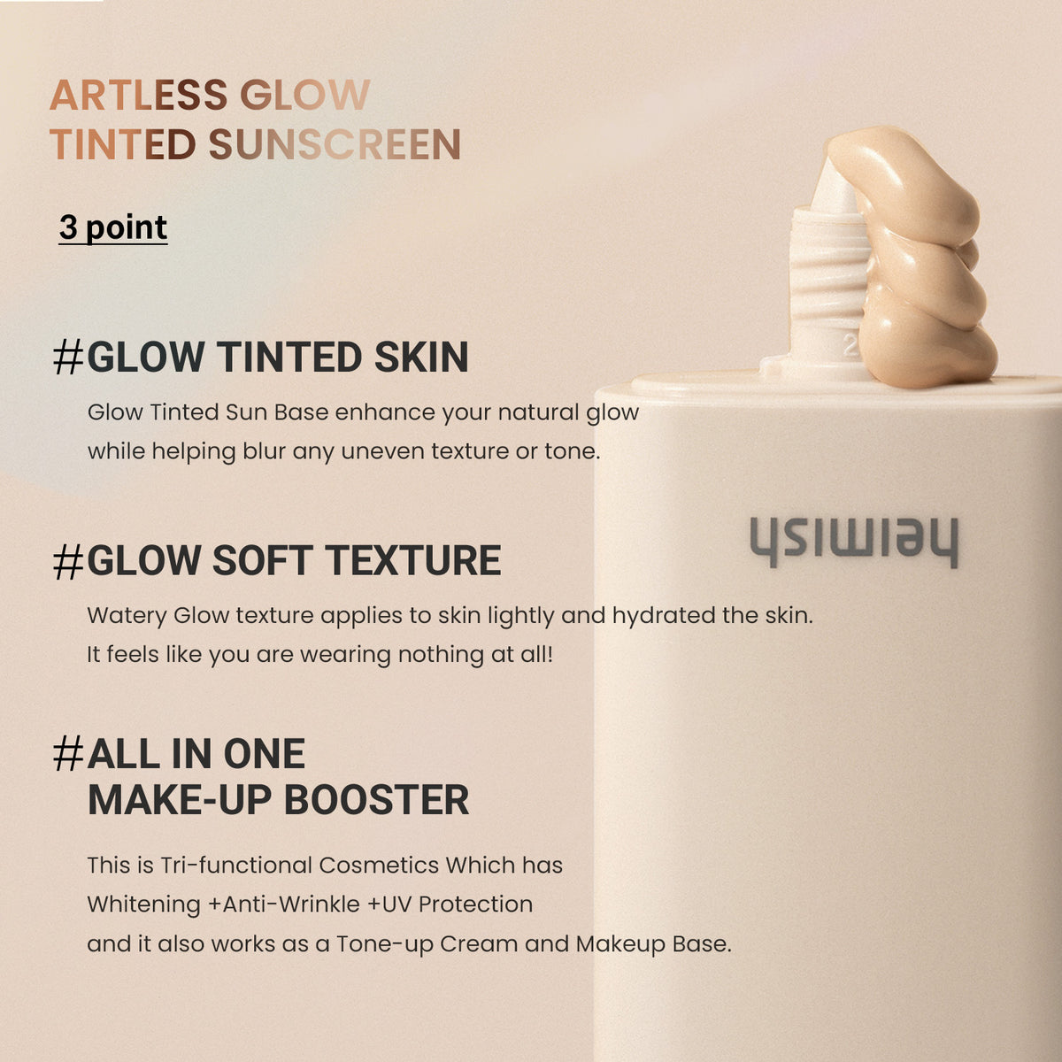 HEIMISH | Artless Glow Tinted Sunscreen SPF50+ - 40ml
