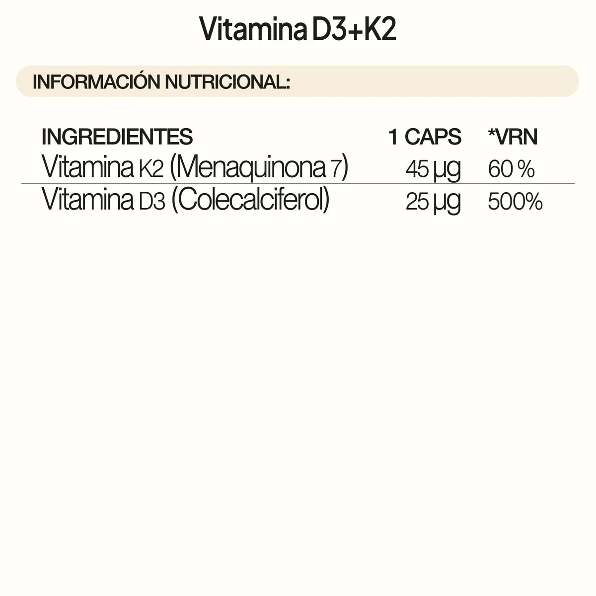 IVB WELLNESS LAB | Vitamina D3+K2 Cápsulas
