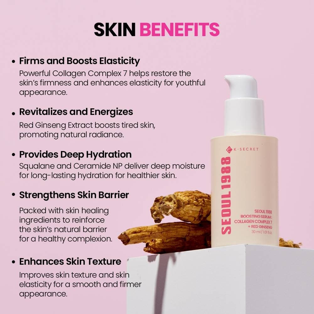 K-SECRET | Seoul 1988 Boosting Serum Collagen Complex 7 + Red Ginseng - 30ml