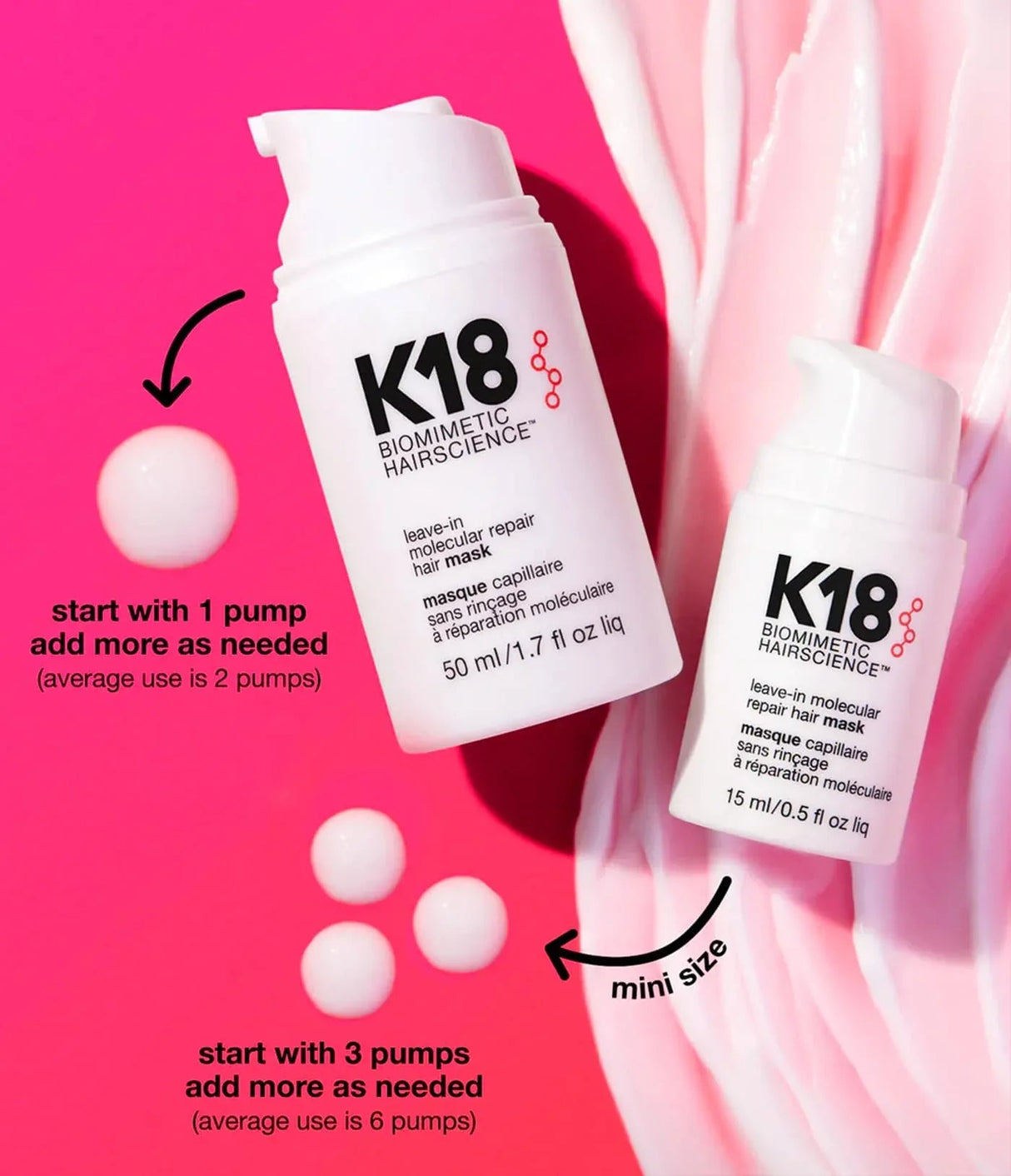 K18 HAIR | Leave-in Molecular Repair Hair Mask Mini - 15 ml - InternationalCosmetic