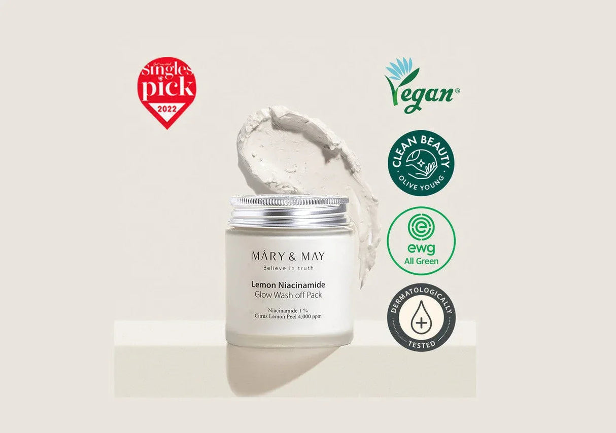 MARY & MAY | Lemon Niacinamide Glow Wash‑Off Pack - InternationalCosmetic