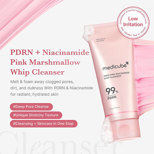MEDICUBE | PDRN Pink Niacinamide Whip Cleanser - 120g