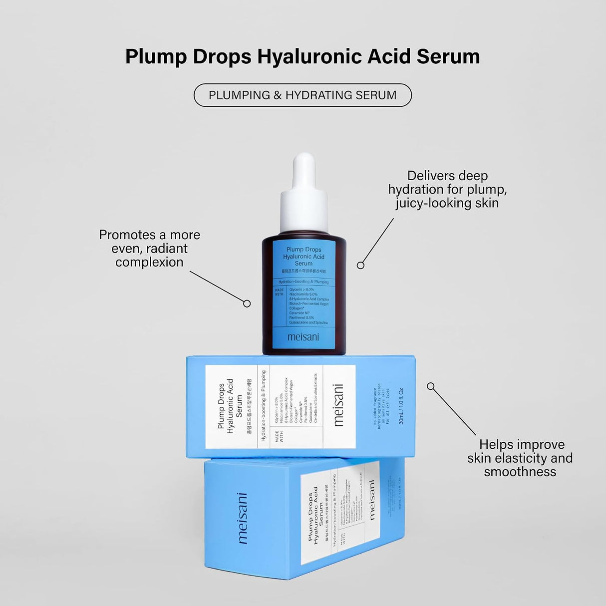 MEISANI | Plump Drops Hyaluronic Acid Serum - 30ml