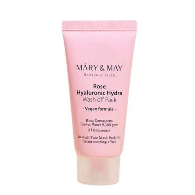 MARY & MAY | Rose Hyaluronic Hydra Wash‑Off Pack Mini - 30 ml - InternationalCosmetic