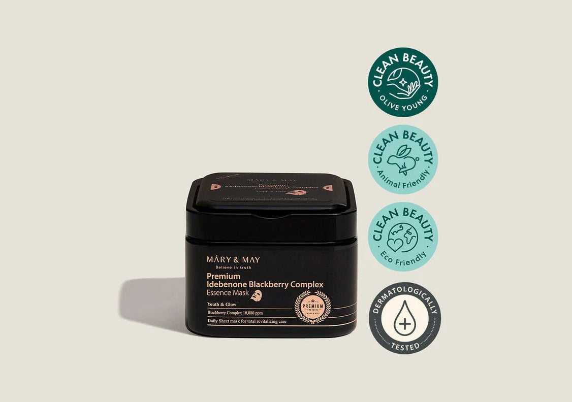 MARY & MAY | Premium Idebenone Blackberry Complex Essence Mask - 20 ud - InternationalCosmetic