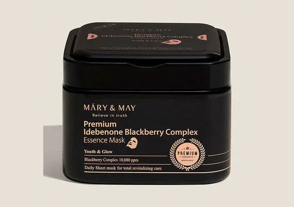 MARY & MAY | Premium Idebenone Blackberry Complex Essence Mask - 20 ud - InternationalCosmetic