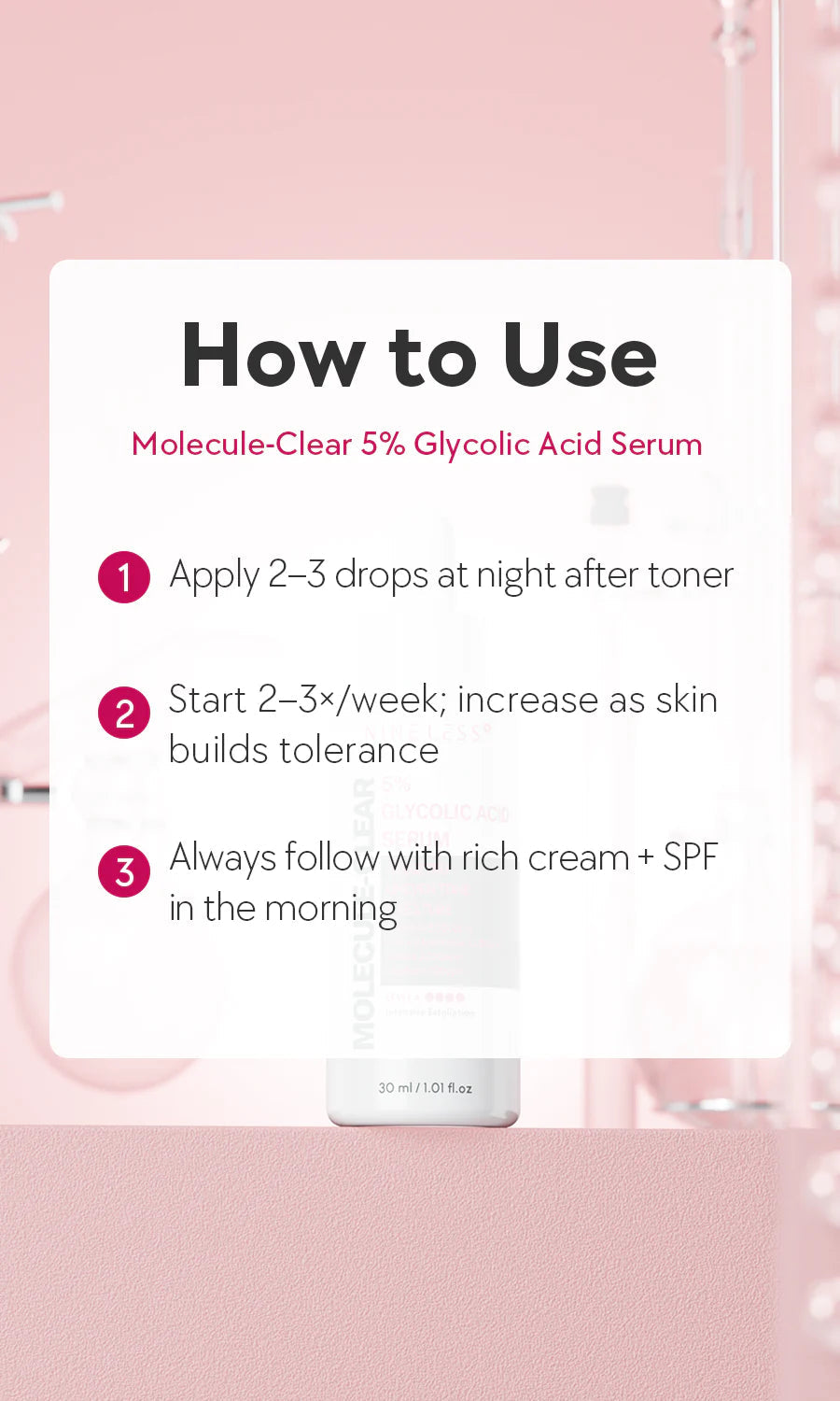 NINE LESS | 5% Glycolic Acid Serum - 30 ml