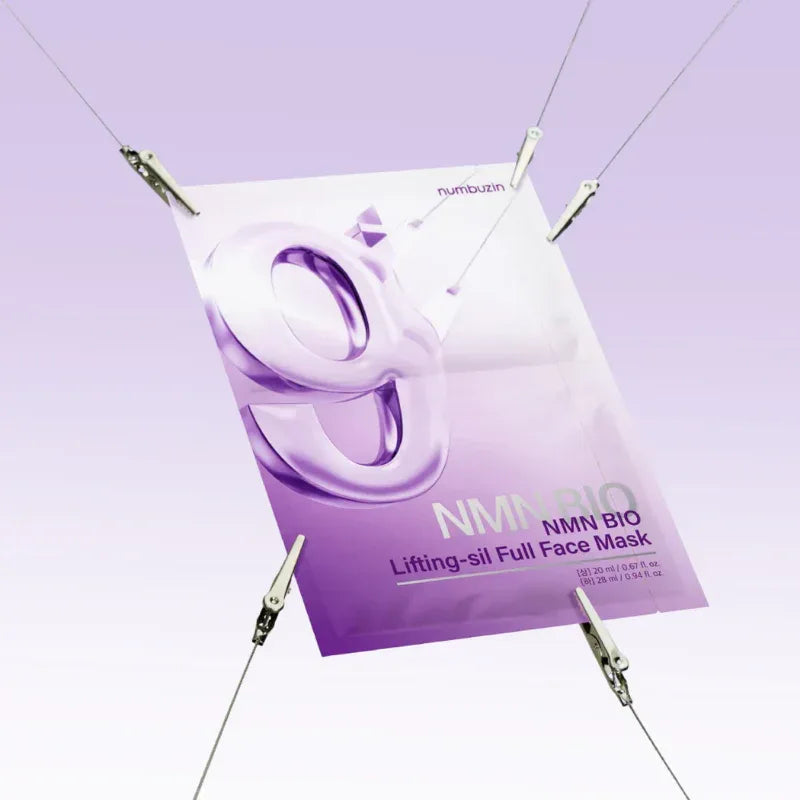 NUMBUZIN | No.9 NAD+ BIO Lifting-sil Full Face Mask (4 sheets + Lifting Band) - InternationalCosmetic