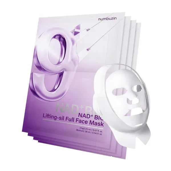 NUMBUZIN | No.9 NAD+ BIO Lifting-sil Full Face Mask (4 sheets + Lifting Band) - InternationalCosmetic