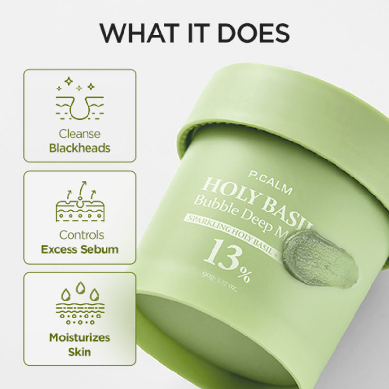 P.CALM | Holy Basil Bubble Deep Mask - 90 gr