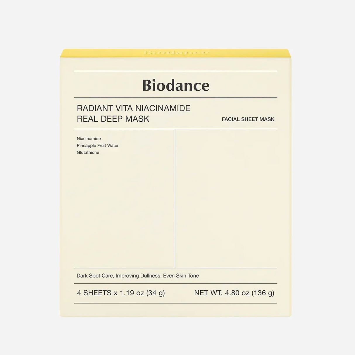 BIODANCE | Radiant Vita Niacinamide Real Deep Mask - 1 ud - InternationalCosmetic