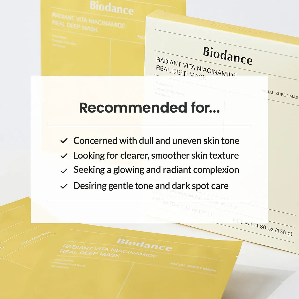BIODANCE | Radiant Vita Niacinamide Real Deep Mask - 1 ud - InternationalCosmetic