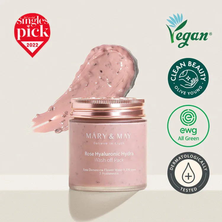 MARY & MAY | Rose Hyaluronic Hydra Wash‑Off Pack - InternationalCosmetic