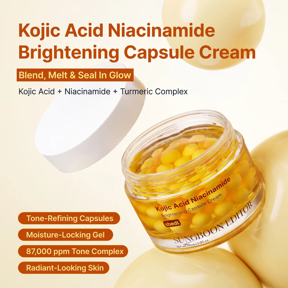SUNGBOON EDITOR | Kojic Acid Niacinamide Brightening Capsule Cream - 50ml
