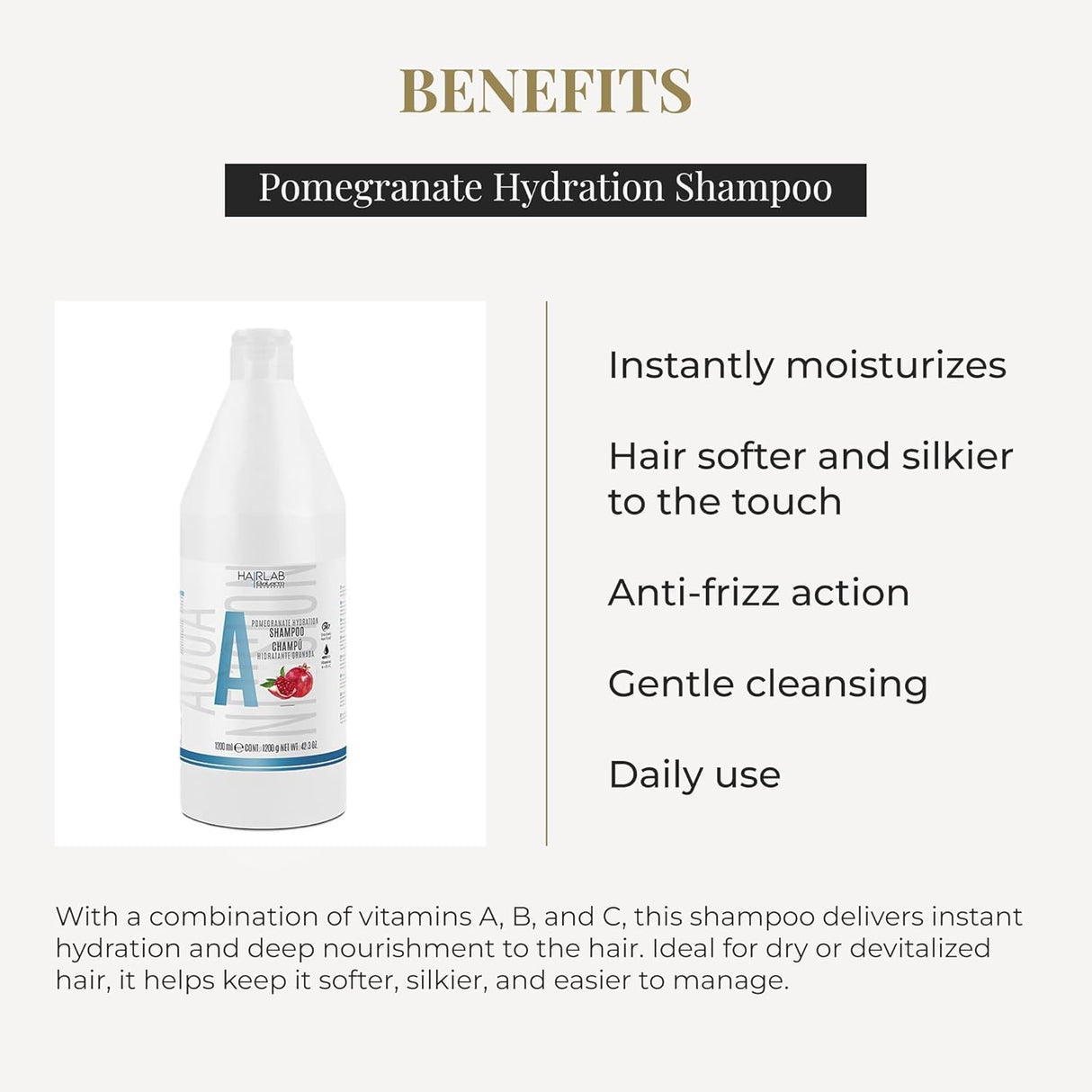 SALERM | Hair Lab Champú Hidratante Granada - 1200ml