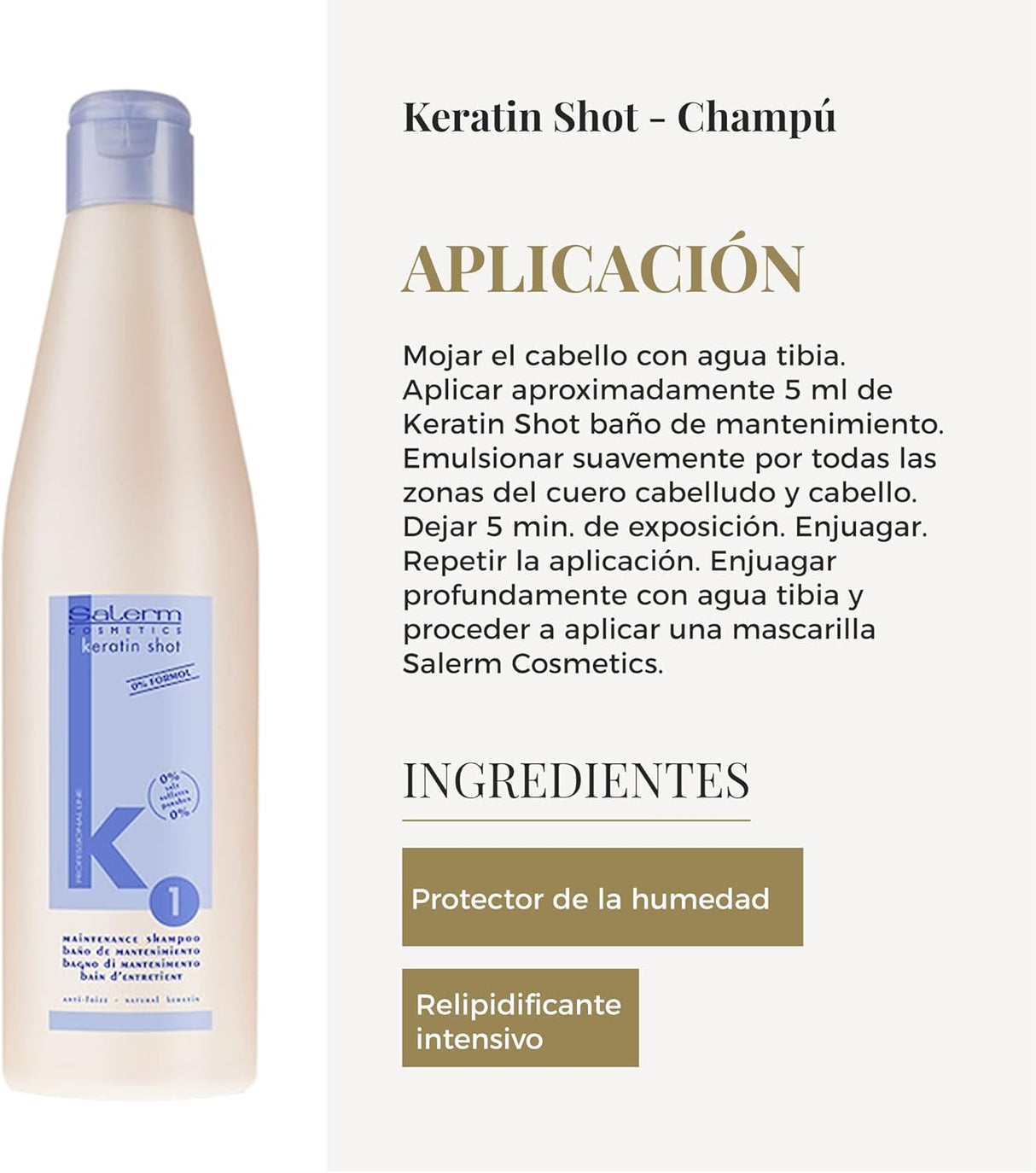 SALERM | Keratin Shot Champú - 500ml