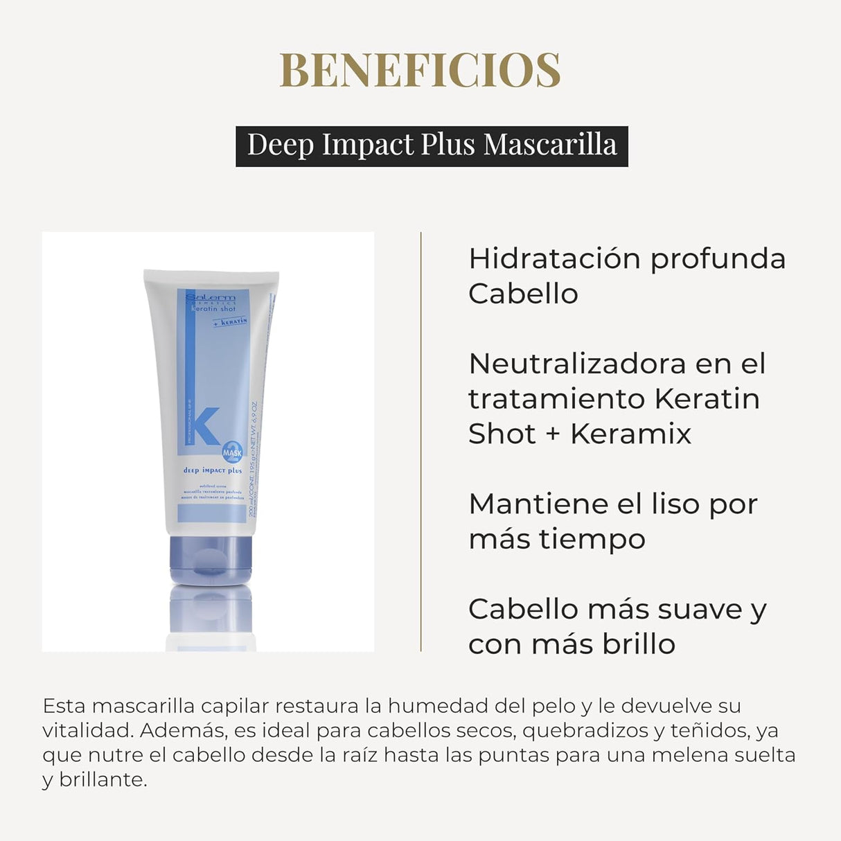 SALERM | Keratin Deep Impact Plus Mascarilla - 200ml