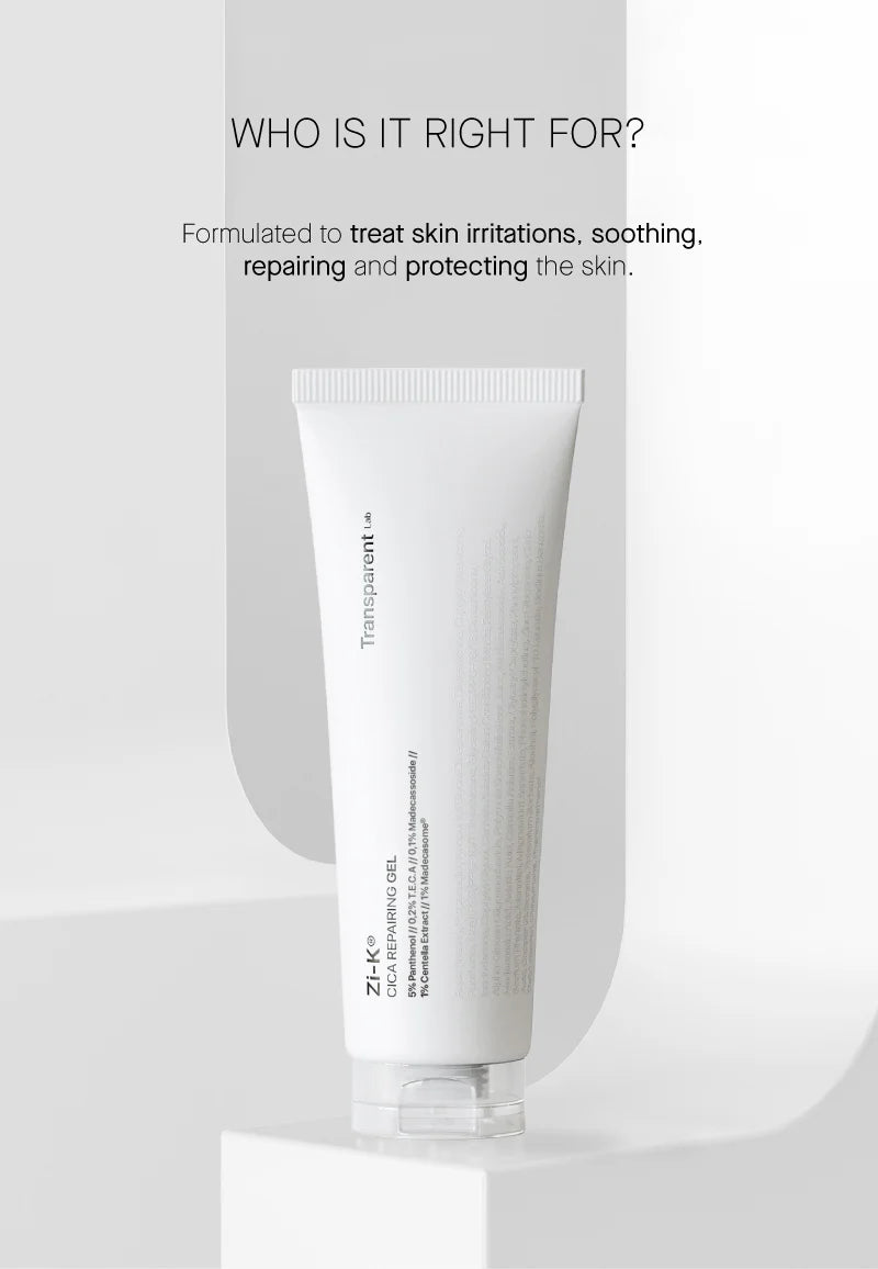 TRANSPARENT LAB | Zi-K Cica Repairing Gel - 100ml