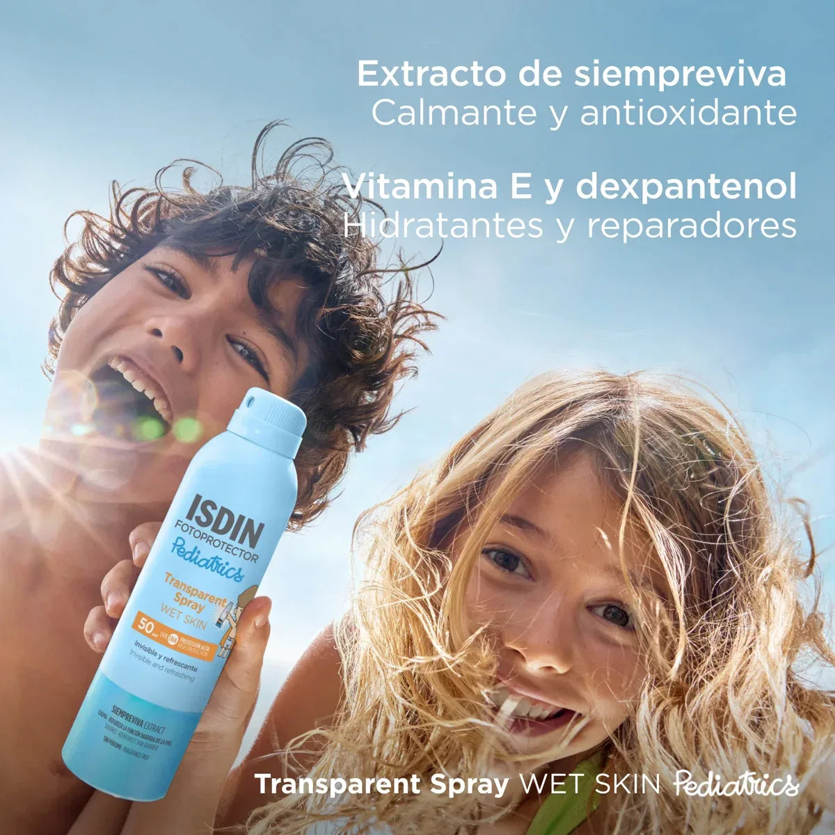 ISDIN | Transparent Spray Wet Skin Pediatrics SPF 50 - 250ml - InternationalCosmetic