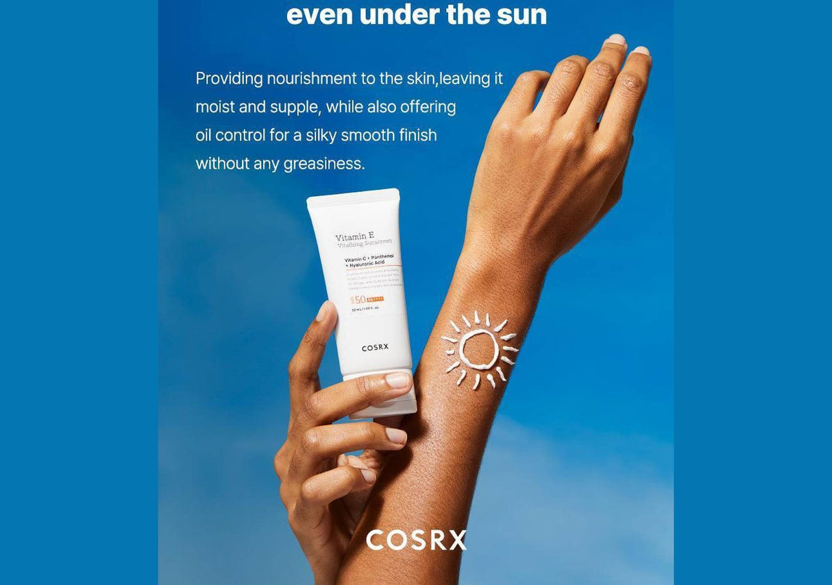 COSRX | Vitamin E Vitalizing Sunscreen Protector Solar SPF50+ - InternationalCosmetic