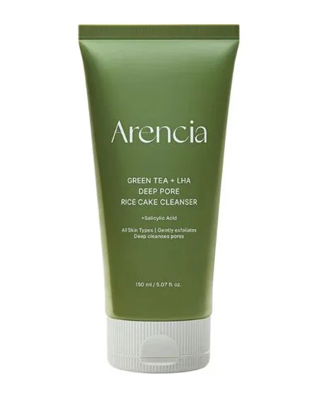 ARENCIA | Green Tea + LHA Deep Pore Rice Cake Cleanser - 150ml - InternationalCosmetic