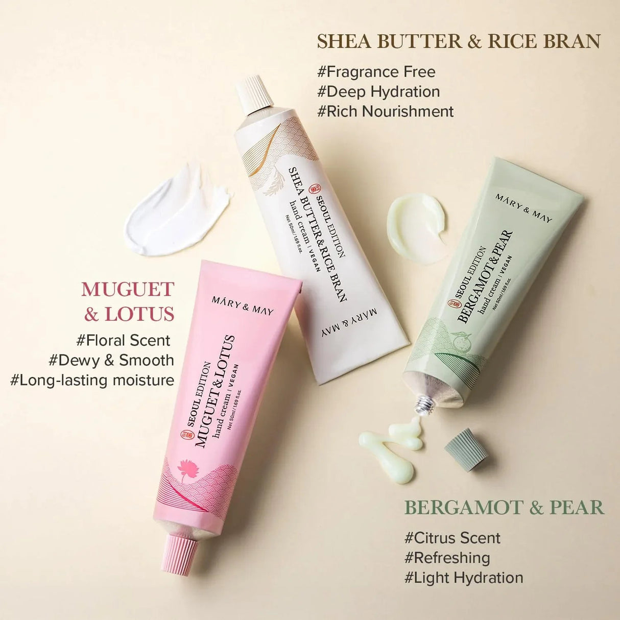 MARY & MAY | Seoul Edition “Bergamot & Pear” Hand Cream - 50 ml - InternationalCosmetic