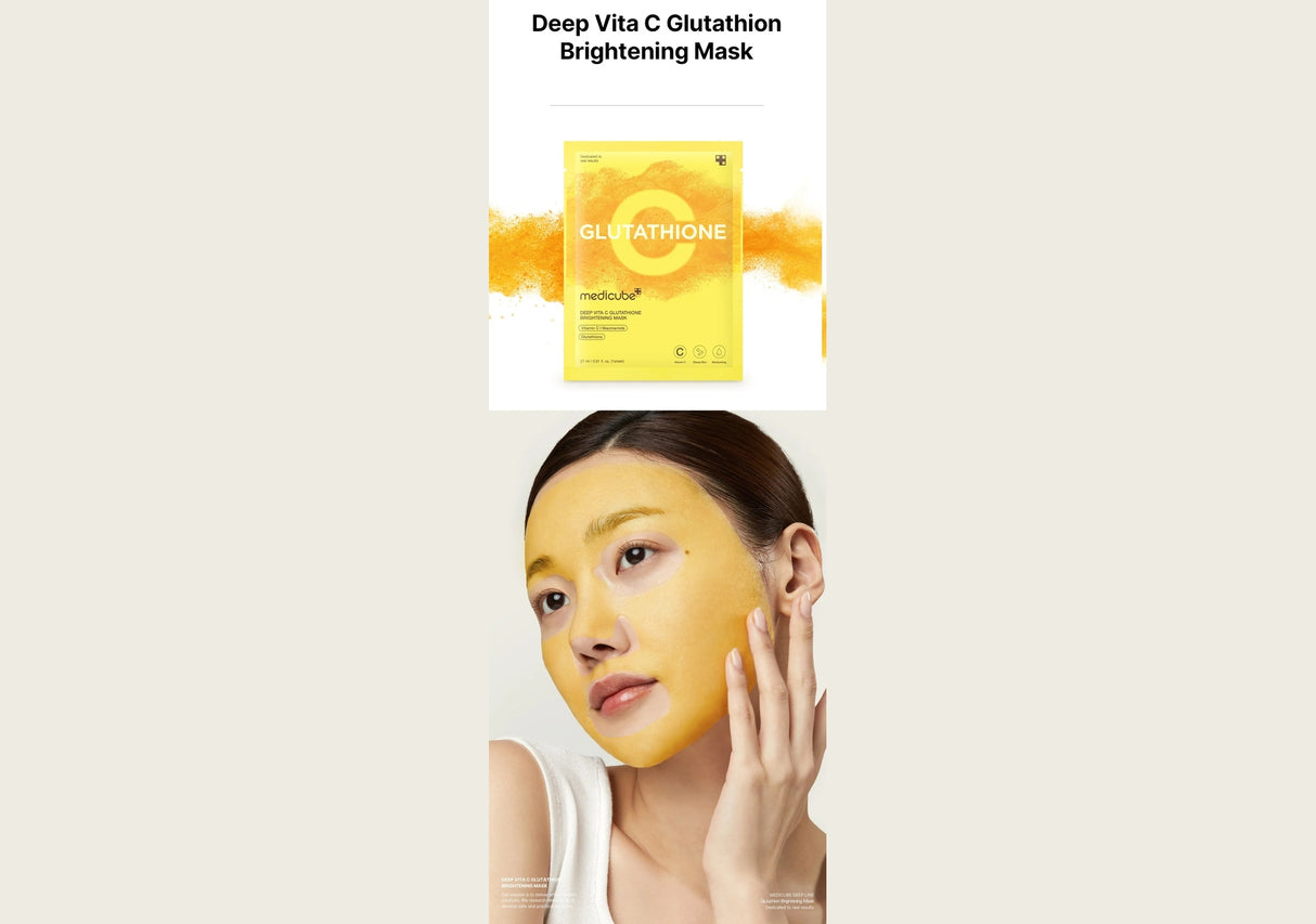 MEDICUBE | Deep Vita C Glutathione Brightening Mask - 1 ud - InternationalCosmetic