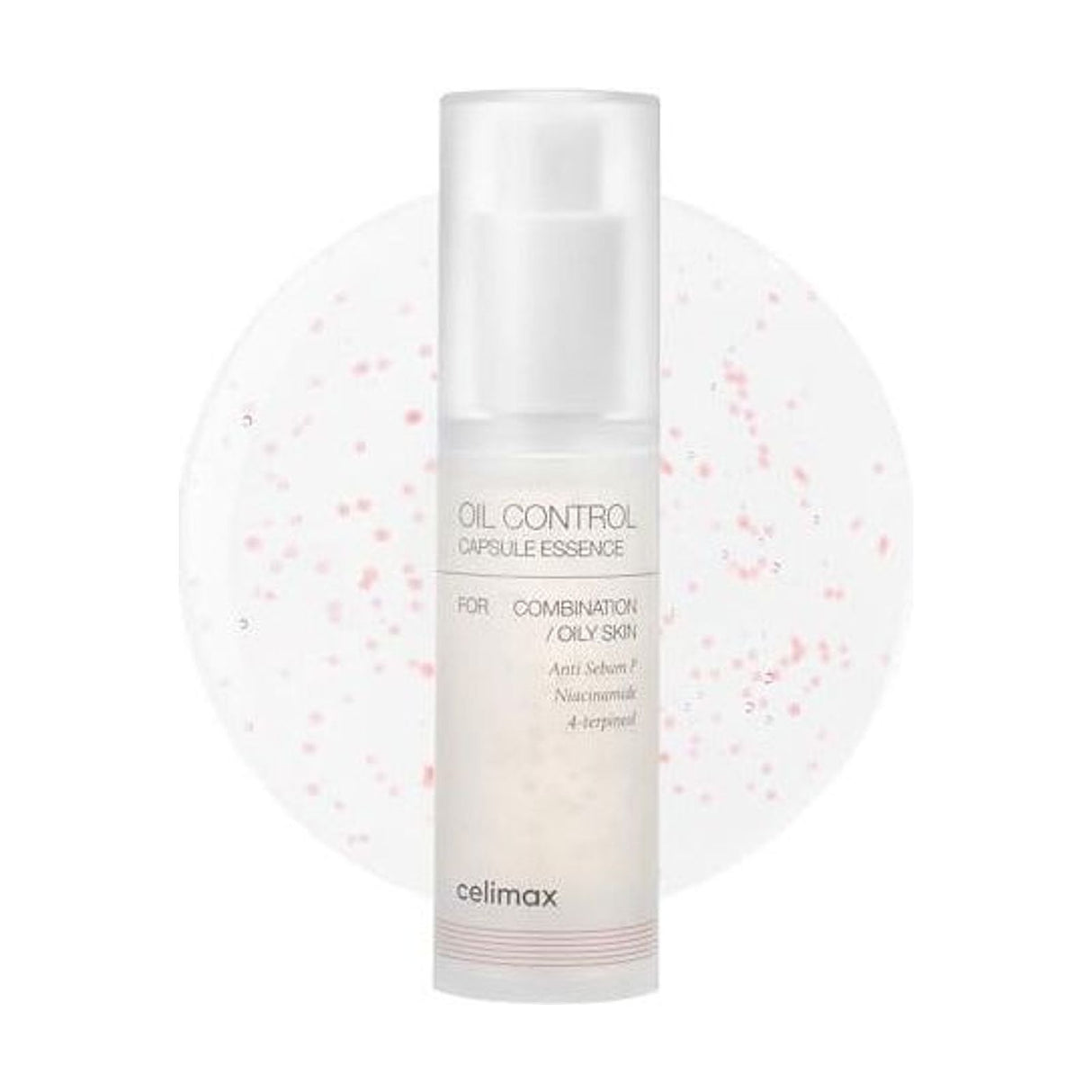 CELIMAX Oil Control Capsule Essence - 30ml: envase o producto exacto sobre fondo blanco; tratamiento concentrado para hidratación y luminosidad