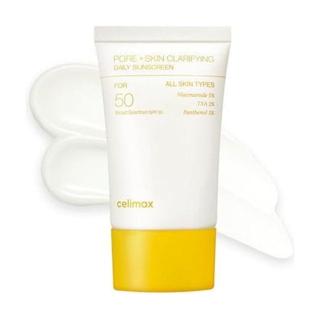 CELIMAX Pore + Dark Spot Brightening Care Sunscreen 50SPF/PA++++ - 50ml: envase o producto exacto sobre fondo blanco; protección solar y cuidado de la piel