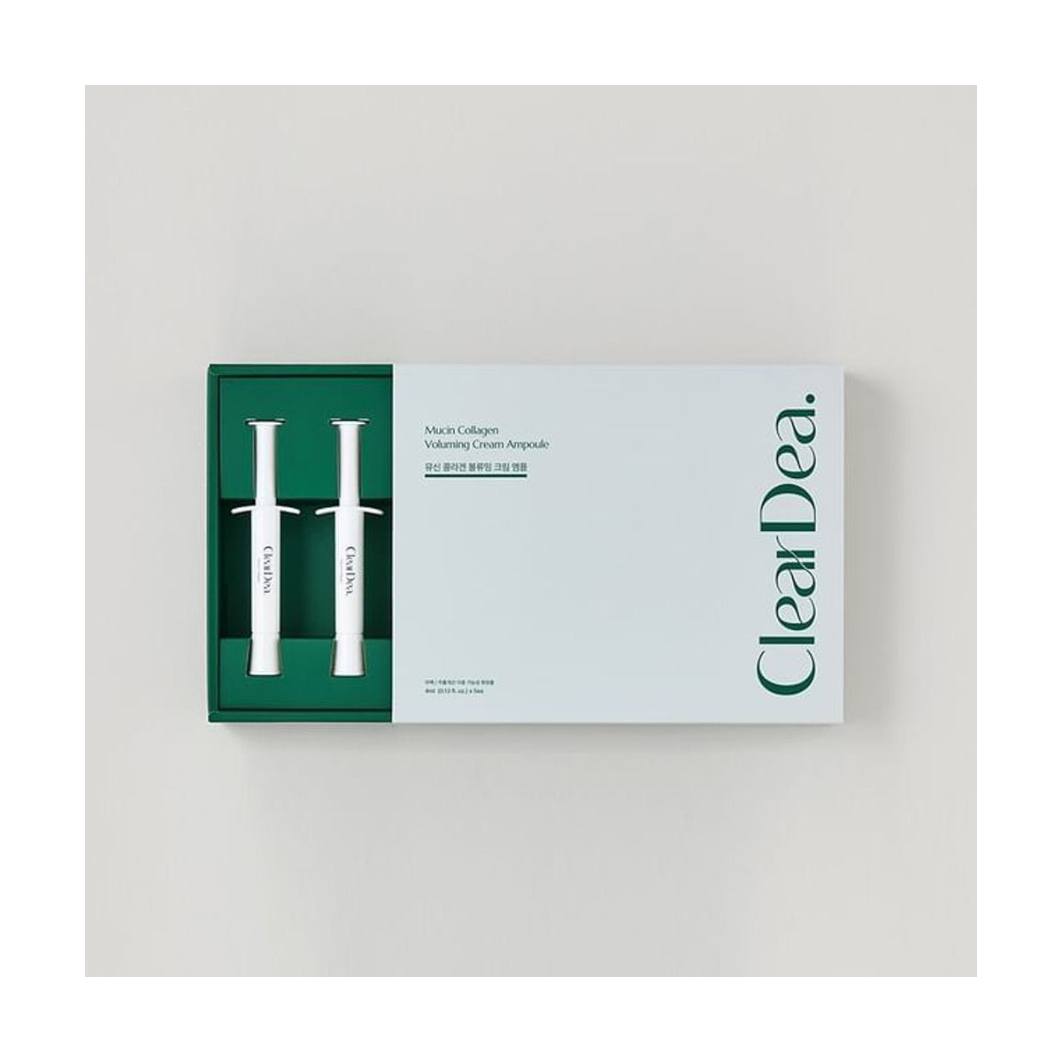 CLEARDEA Mucin Collagen Voluming Cream Ampoule - 4ml x 5uds: envase o producto exacto sobre fondo blanco; hidratación y barrera cutánea