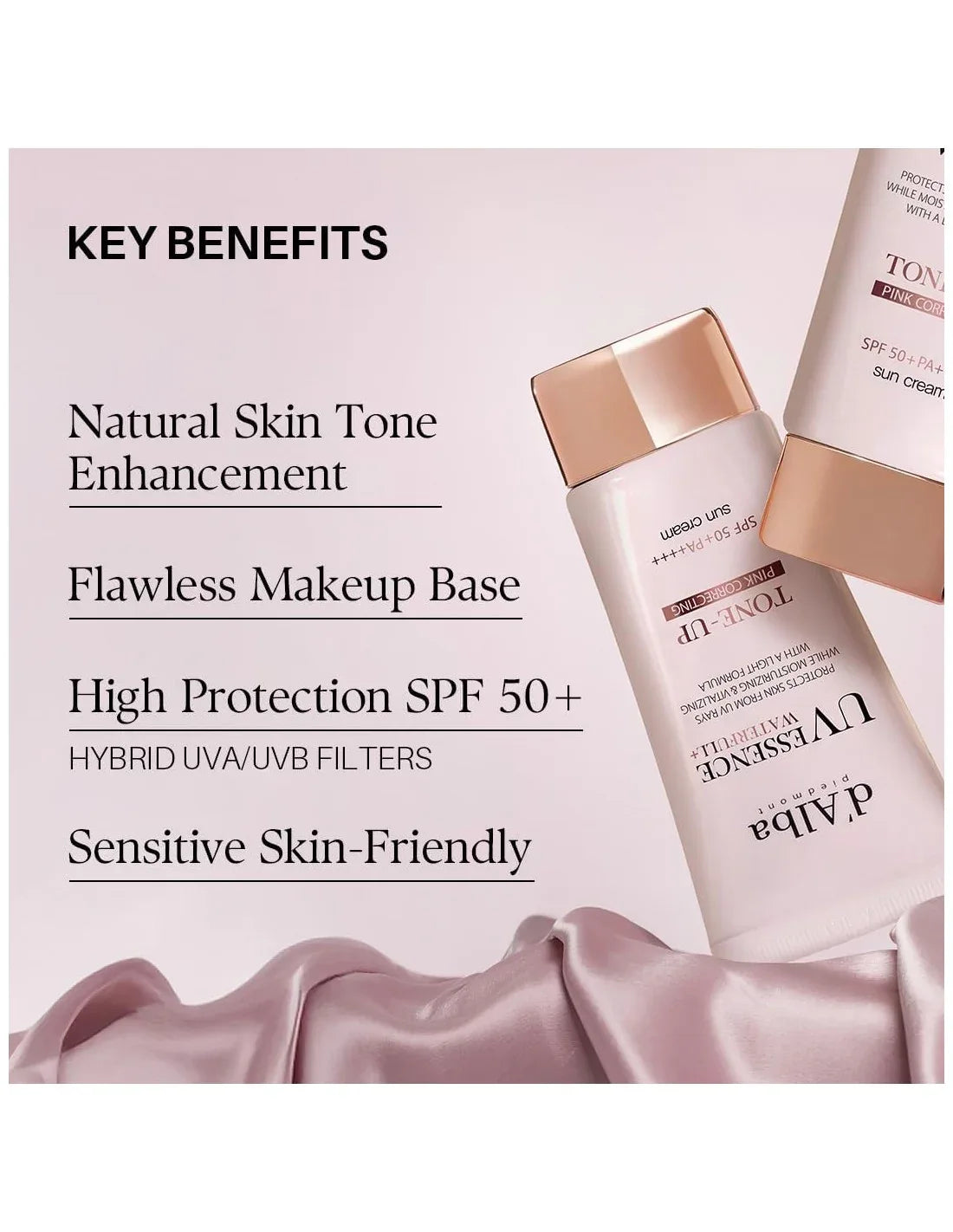 D'ALBA| Waterfull Tone-Up Sun Cream SPF 50+ - 50ml - InternationalCosmetic