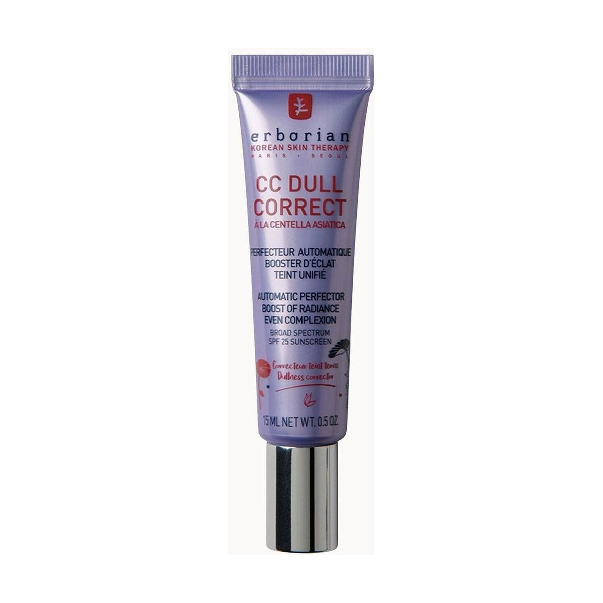ERBORIAN CC Dull Correct SPF25 - 15ml: envase o producto exacto sobre fondo blanco; protección solar y cuidado de la piel