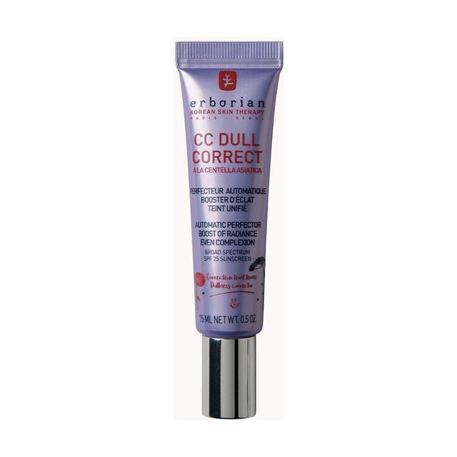 ERBORIAN CC Dull Correct SPF25 - 15ml: envase o producto exacto sobre fondo blanco; protección solar y cuidado de la piel