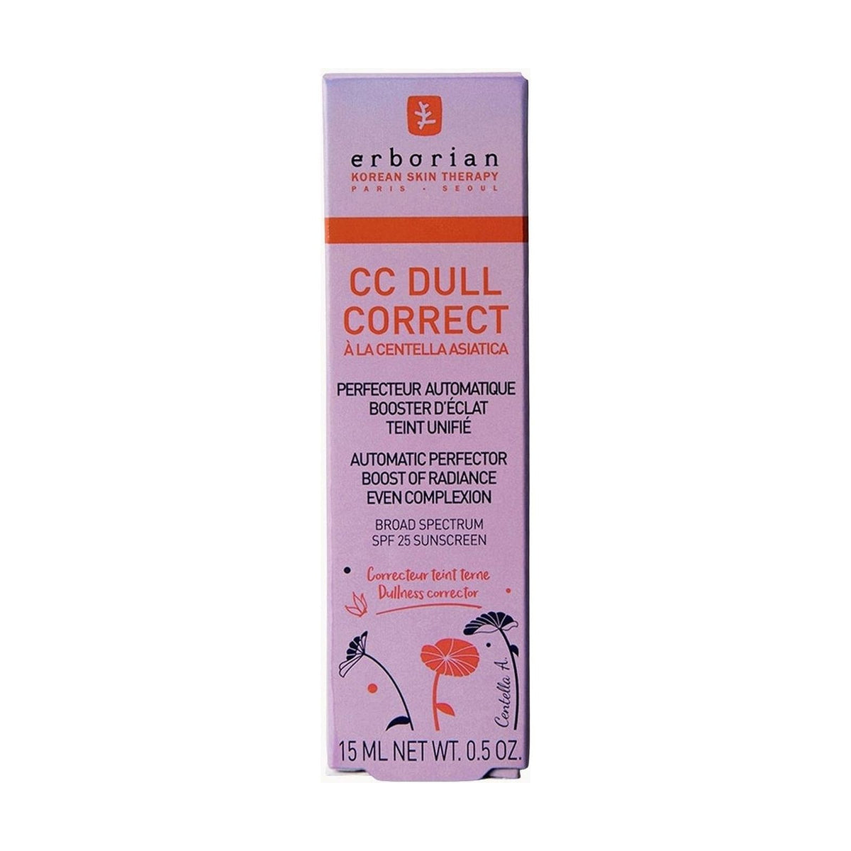 ERBORIAN CC Dull Correct SPF25 - 15ml: beneficios principales y preocupaciones tratadas, detalle complementario; protección solar y cuidado de la piel