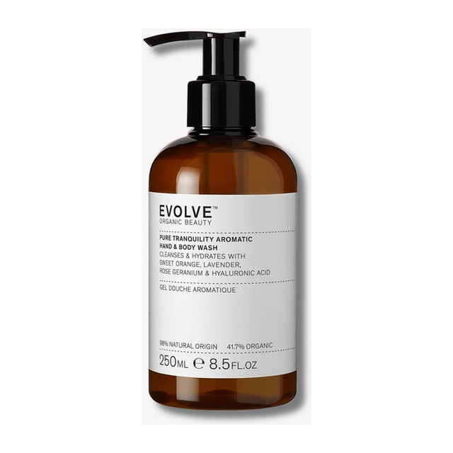 EVOLVE Pure Tranquility Aromatic Hand & Body Wash - 250ml: envase o producto exacto sobre fondo blanco; limpieza y confort de la piel