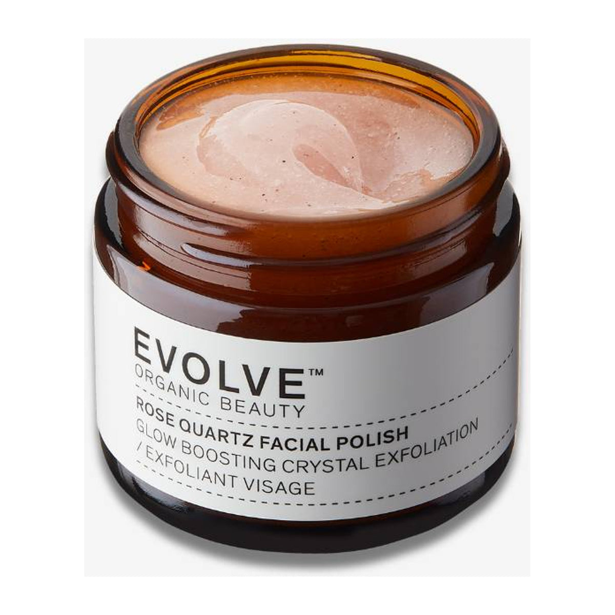 EVOLVE Rose Quartz Facial Polish - 60ml: envase o producto exacto sobre fondo blanco; cuidado cosmético y resultados visibles