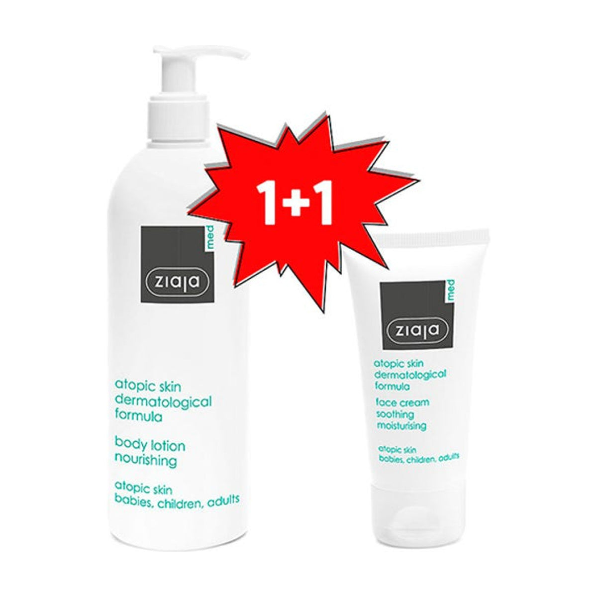 ZIAJA MED | Atopic Skin Body Lotion + Face Cream Set - 400ml + 50ml