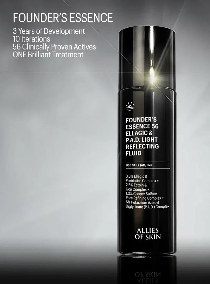 ALLIES OF SKIN | Founder’s Essence 56 Ellagic & P.A.D. Light Reflecting Fluid - 100ml - InternationalCosmetic