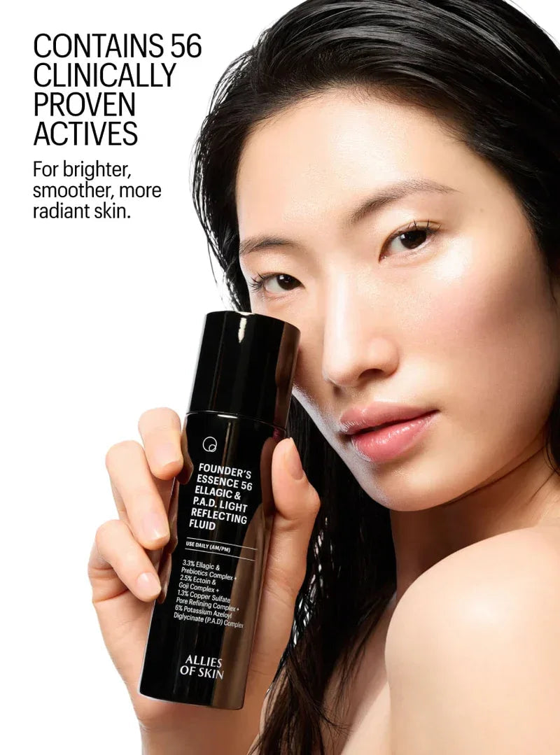 ALLIES OF SKIN | Founder’s Essence 56 Ellagic & P.A.D. Light Reflecting Fluid - 100ml - InternationalCosmetic