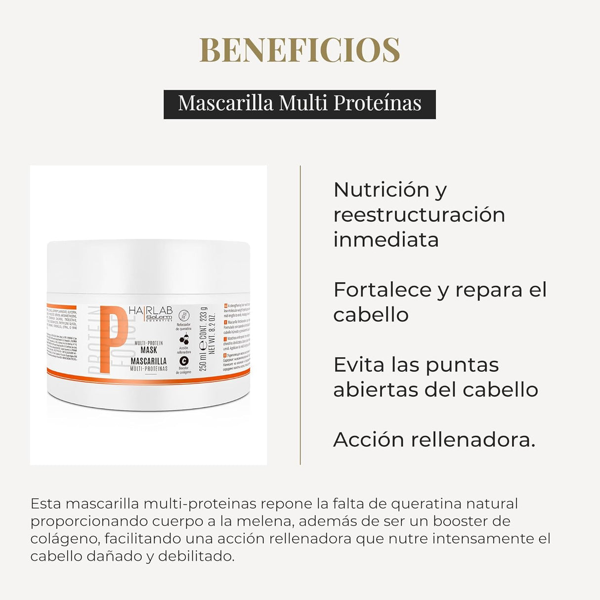 SALERM | Protein Force Mascarilla Multi Proteínas - 250ml
