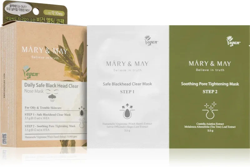 MARY & MAY | Daily Safe Black Head Clear Nose Mask - 10 ud - InternationalCosmetic