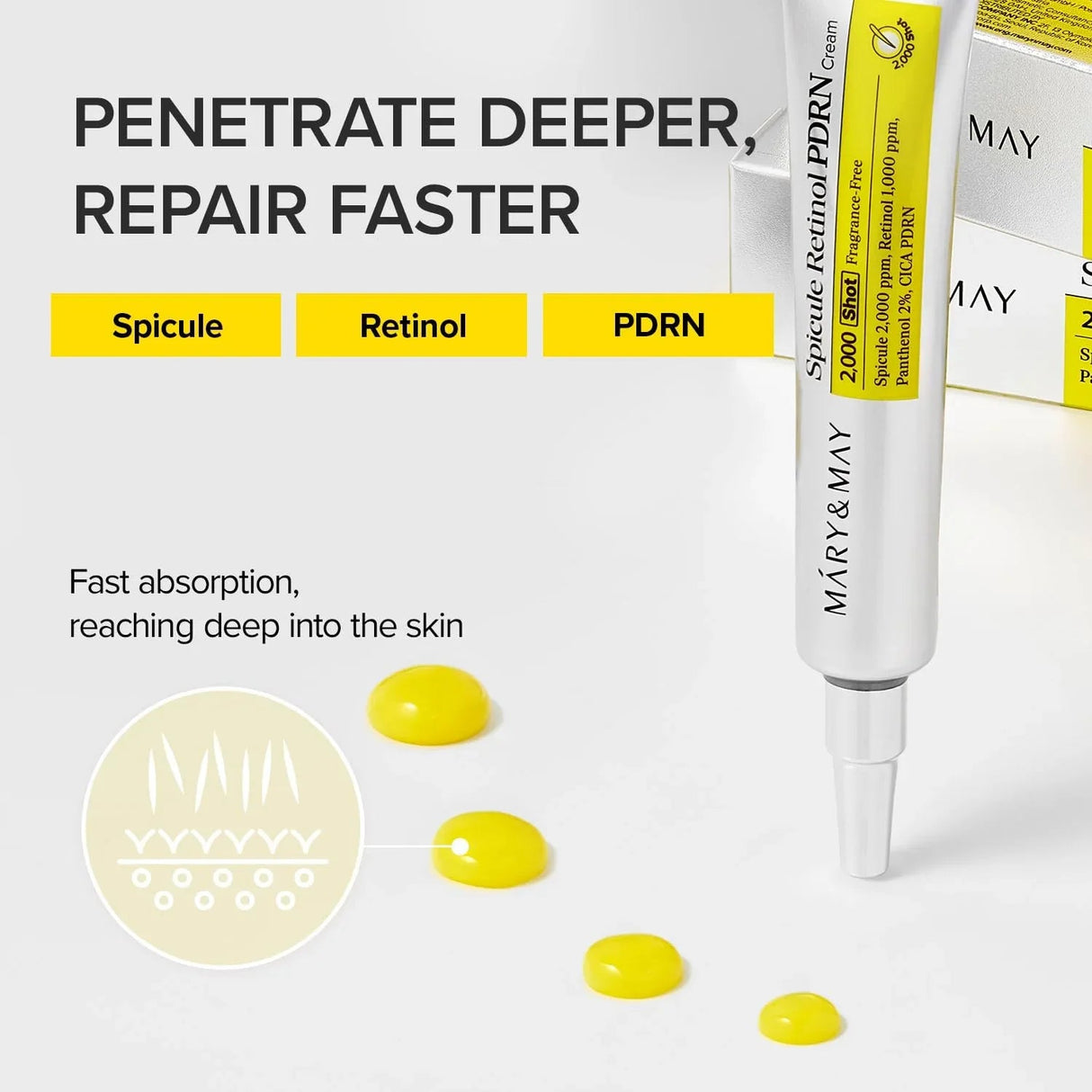 MARY&MAY | Spicule Retinol PDRN 2000 Shot Cream - 15gr - InternationalCosmetic
