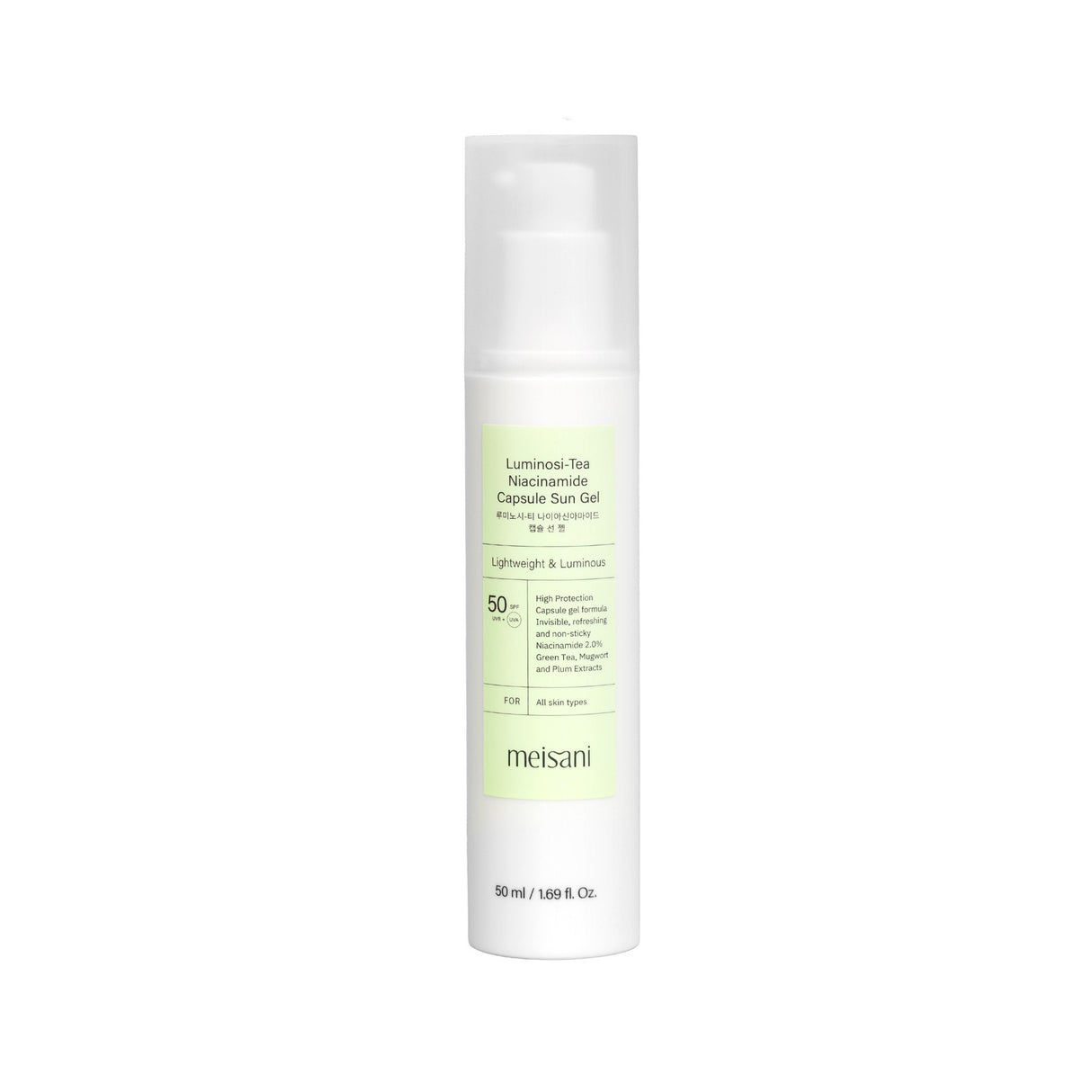 MEISANI | Luminosi-Tea Niacinamide Capsule Sun Gel SPF50 - 50ml