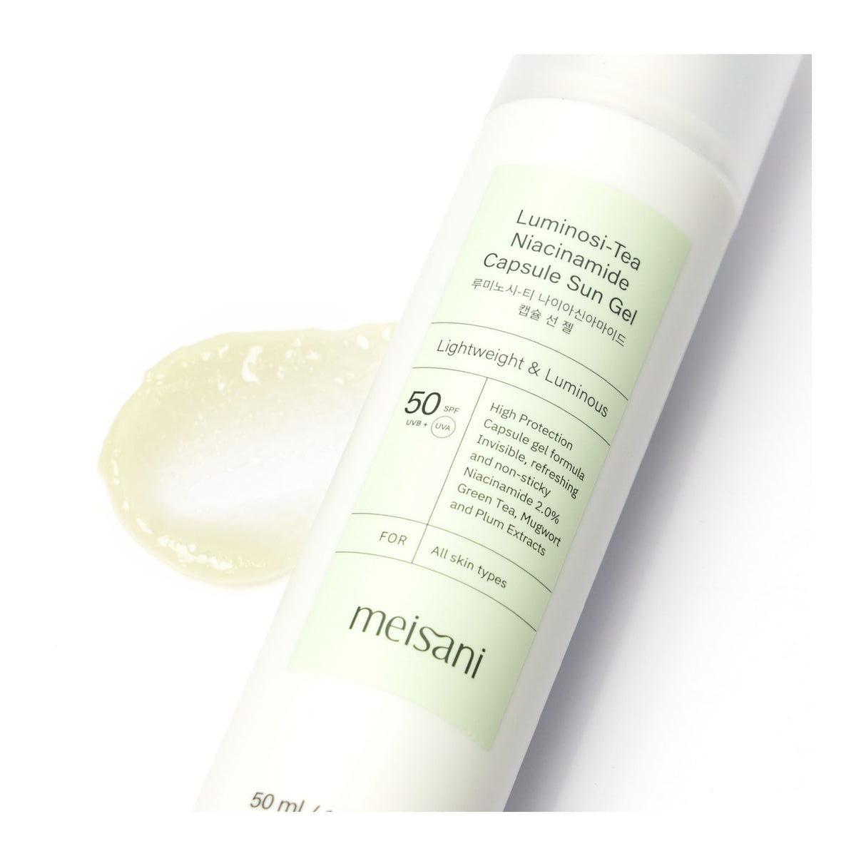 MEISANI | Luminosi-Tea Niacinamide Capsule Sun Gel SPF50 - 50ml