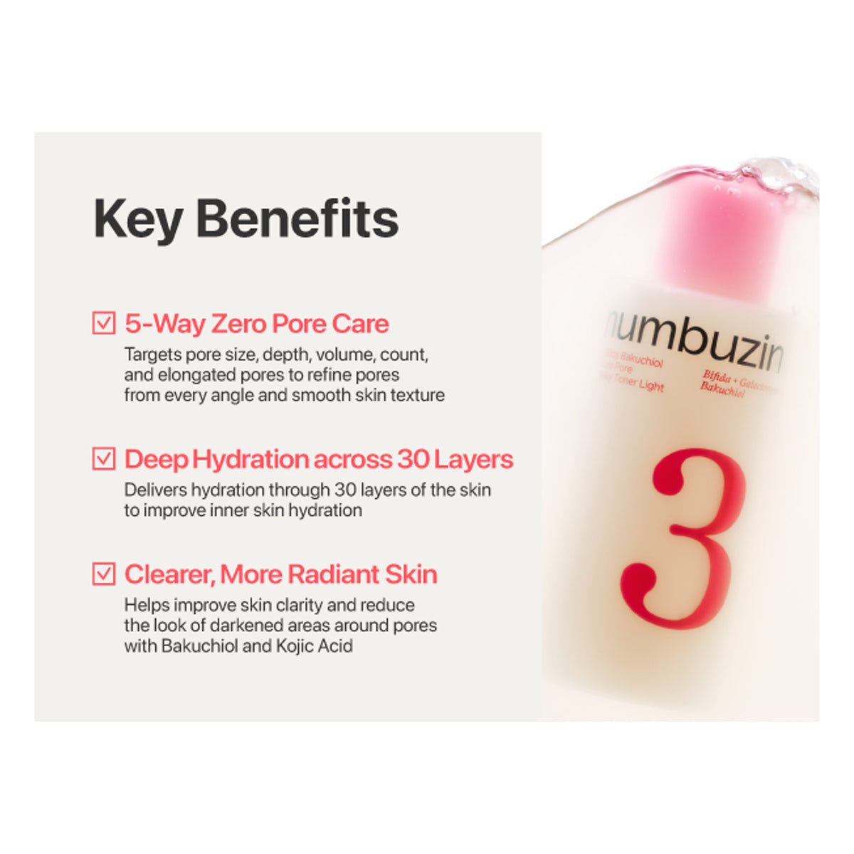 NUMBUZIN | No.3 Bifida Bakuchiol Zero Pore Milky Toner Light - 200ml