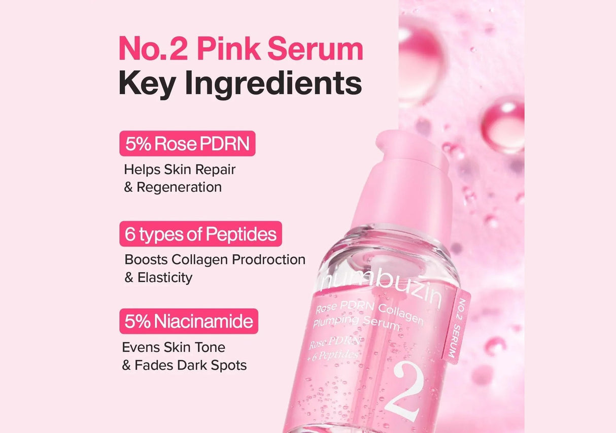 NUMBUZIN | No.2 Rose PDRN Collagen Plumping Serum - 30ml - InternationalCosmetic